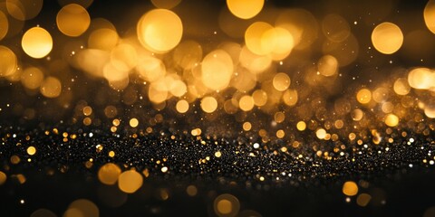 A blurry background filled with tiny gold sparkles, creating a bokeh effect. Ideal for celebratory or festive images.