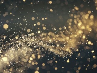 Background with a scattering of golden sparkles against dark sky.