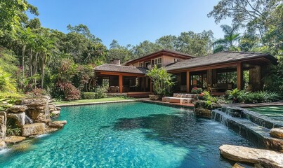 Serene Paradise: Luxury House with a Tranquil Pool Retreat