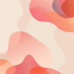 Abstract organic shapes in soft peach and rose colors.