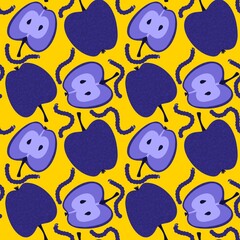 Summer fruit seamless apples pattern for wrapping paper and fabrics