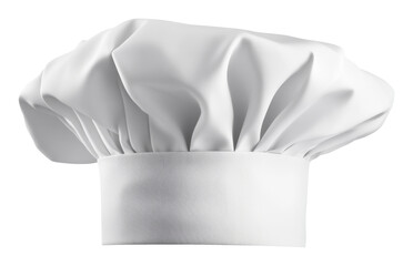 White chef's hat on transparent background, symbol of culinary arts and cooking expertise concept