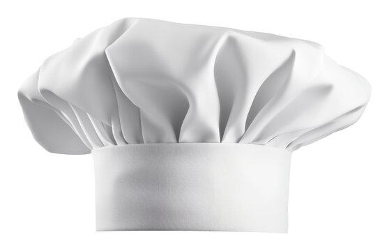 White chef's hat on transparent background, symbol of culinary arts and cooking expertise concept
