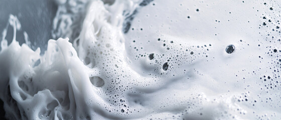 Abstract CloseUp of White Foam Bubbles and Texture