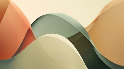 Abstract, smooth, flowing shapes in soft earth tones, like waves or flowing fabric.
