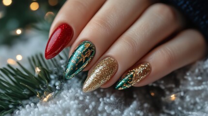 holiday long manicure