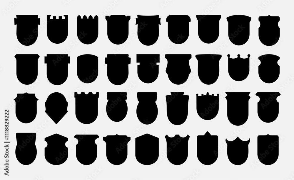 Fototapete a set of shields for creating heraldic symbols of the family. a set of elements for creating compute
