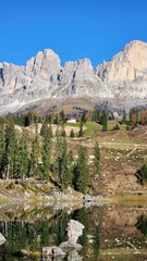 Carreza Lake with mountain view