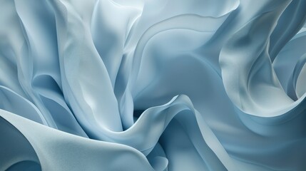 Obraz premium Light blue silk fabric drapes in soft folds.
