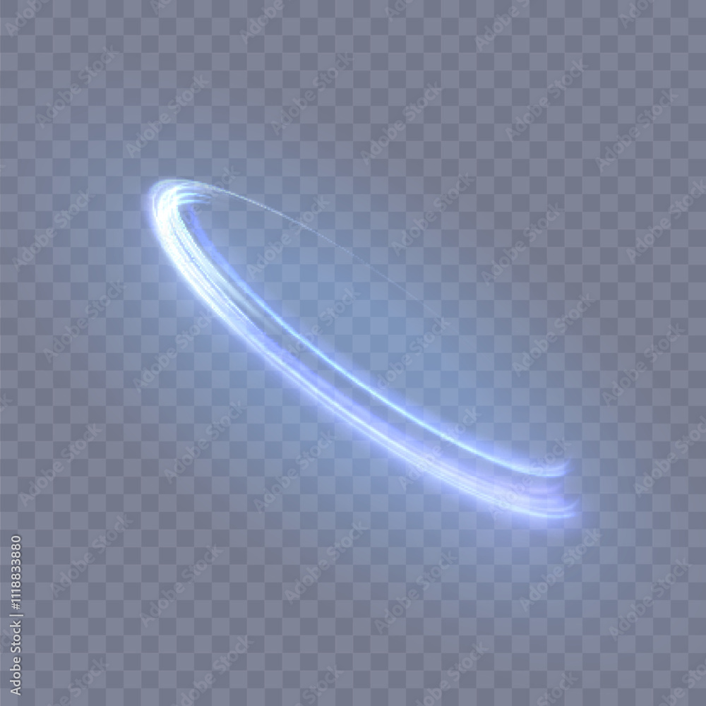 Poster Bright trace of rotation of glowing rays. Glowing bright vortex for game interface design. Vector	
