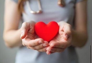 hands holding heart. maintain heart health