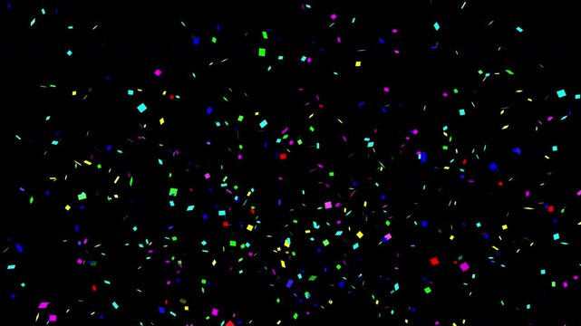 Celebration event fun confetti background variants, colors of particles change to sparkle golden, 4k layer with alpha png transparency