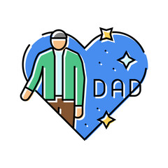 fathers day usa holiday color icon vector. fathers day usa holiday sign. isolated symbol illustration