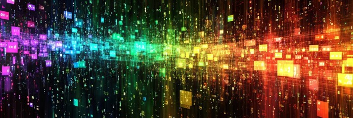 Abstract Data Stream Speed Lines, Vision Of High-Speed Data Transfer Flow Through Cyberspace