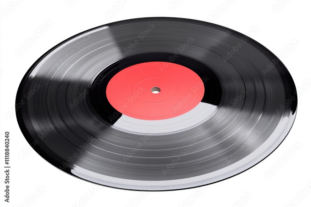 Poster old-fashioned record with a red center label.