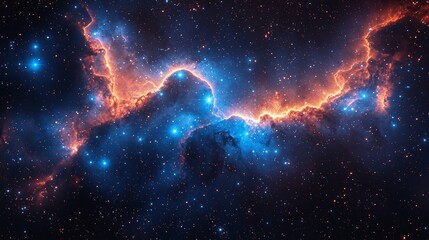 Award-winning James Webb space telescope photoshoot constellation with blue shinnig stars, 32k resolution 