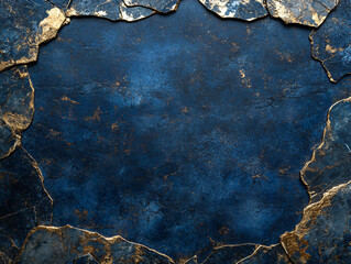 Dark blue marble texture elegant golden metallic frame luxurious decorative background design invitations posters event decor round circle interior wallpaper backdrop sleek art magical center mirror