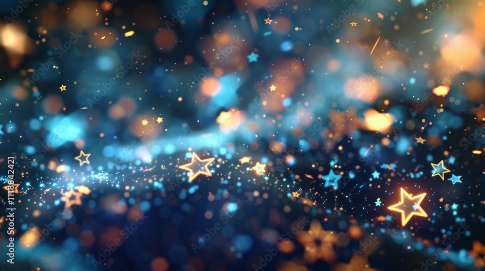 Poster a constellation of stars each representing a different digital currency highlighting the global impa