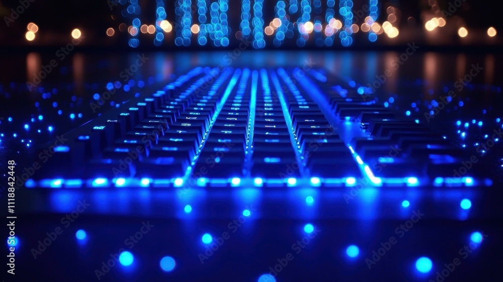 Aufkleber office technology gaming keyboard - keyboard with customizable keys and lighting for gaming enthusia