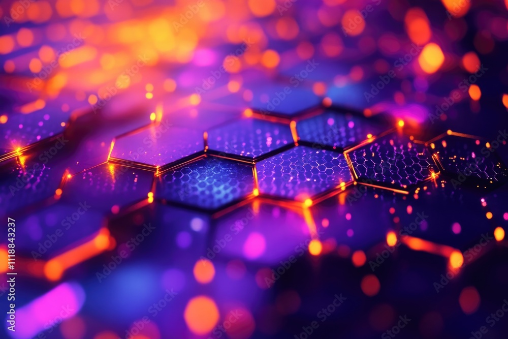 Poster vivid digital art with colorful leds representing advanced technology.