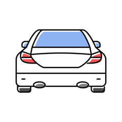 back car auto color icon vector. back car auto sign. isolated symbol illustration