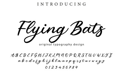 Flying Bats Font Stylish brush painted an uppercase vector letters, alphabet, typeface