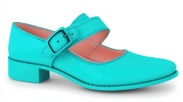 Casual Shoes and Footwear Mary Jane shoes - Flat shoes with a rounded toe and strap across the instep Isolated solo on plain background One main object