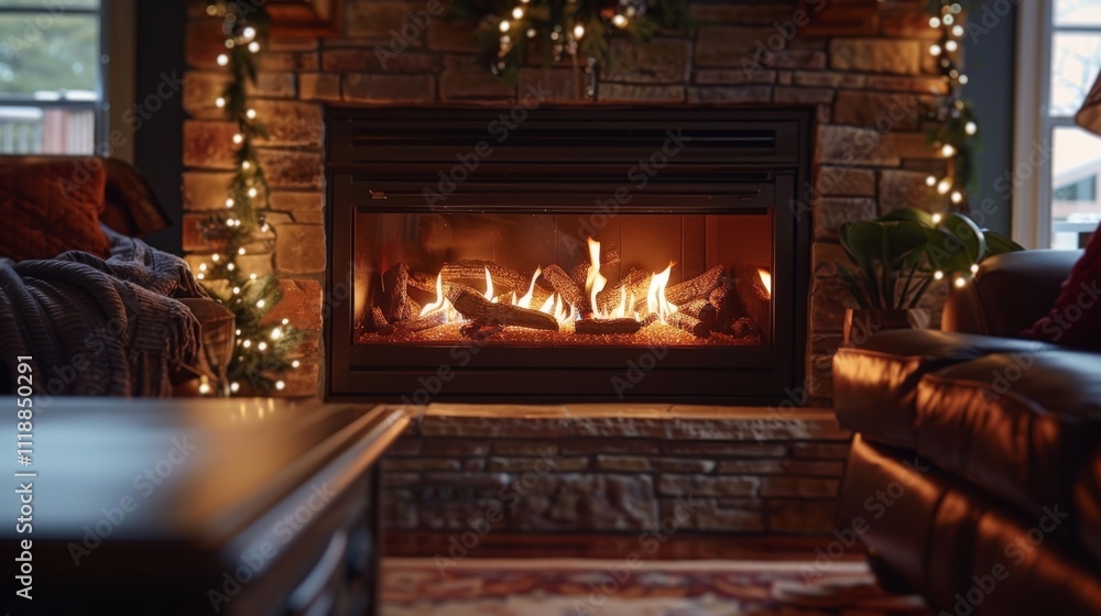 Aufkleber the flames dance and crackle inside the fireplace creating a mesmerizing display that adds a touch o