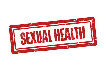 Sexual Health. A red stamp isolated on white background.