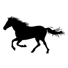 走る馬　シルエット