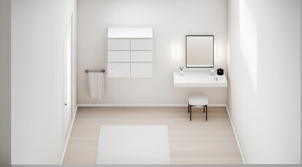 Fototapeta premium Chic and Organized Petite Dressing Room Setup for Fashion Lovers