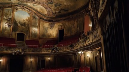 Obraz premium Ornate Interior of an Old Theatre