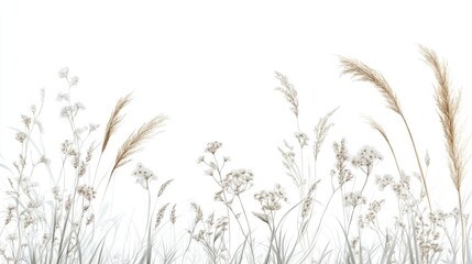 Dried grasses swaying in the wind at a beachfront dune.