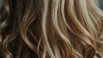 Fototapeta premium Close up of wavy blonde hair extensions