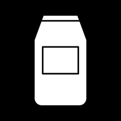 Tea bag vector illustration, tea bags clip art, white on black background