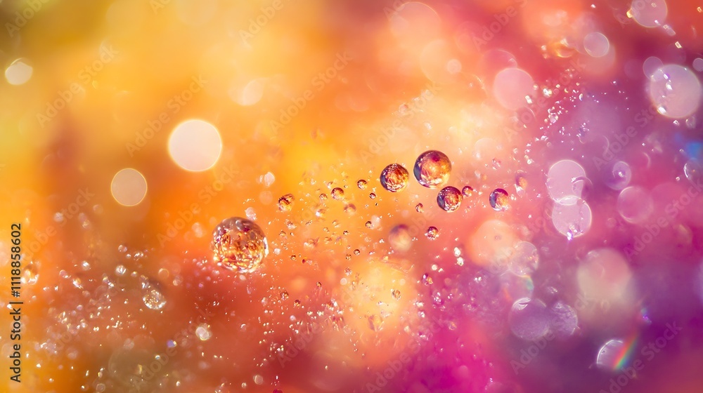 Aufkleber vibrant colorful bubbles and bokeh light texture for energetic and joyful design : generative ai