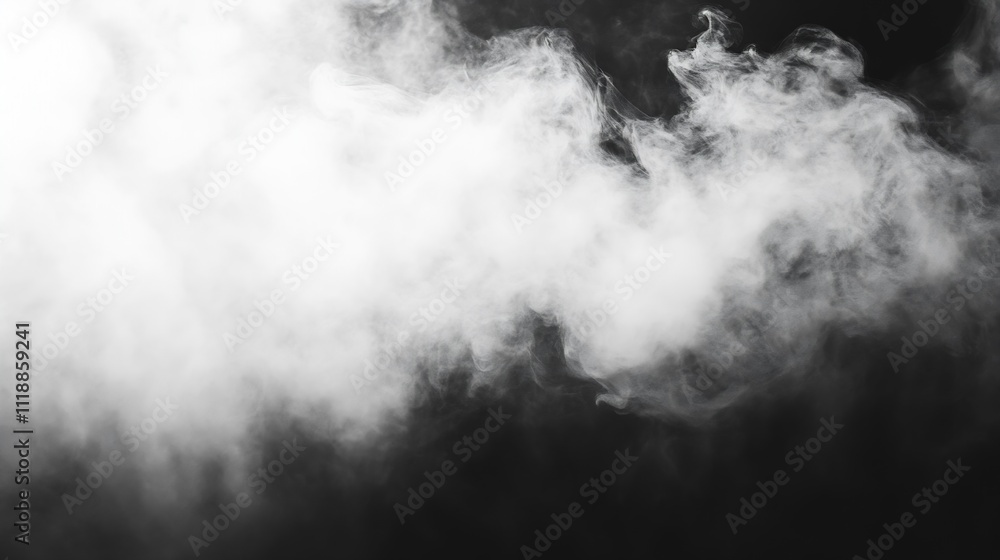 Aufkleber Mysterious Smoke Patterns in a Dark Atmosphere Captured in Motion and Shape : Generative AI