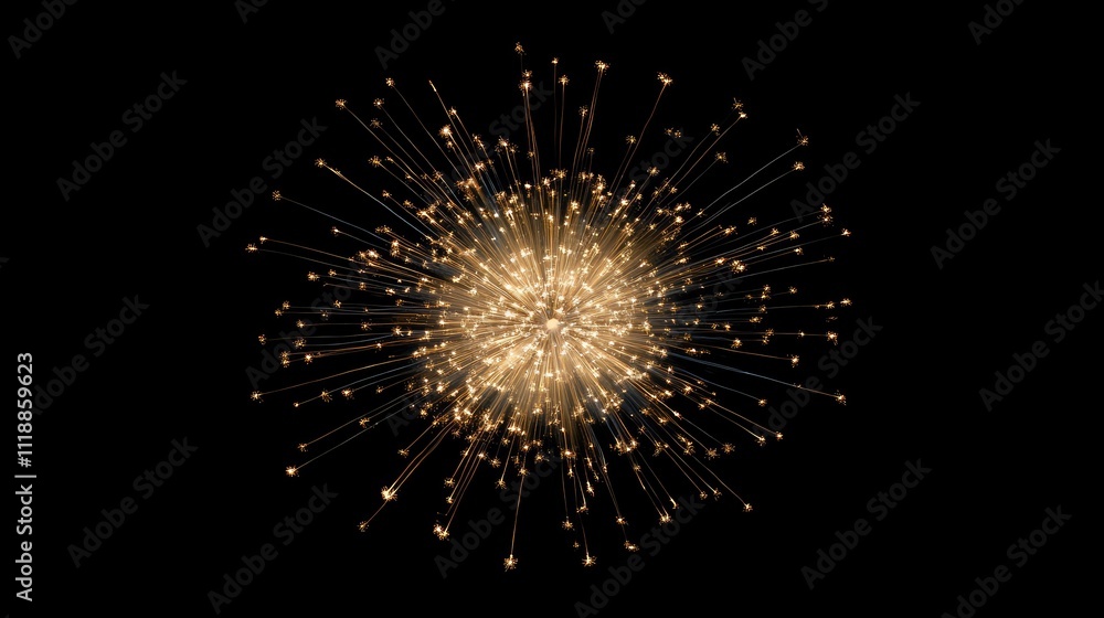 Aufkleber bright exploding sparkler with radiant light in dark background