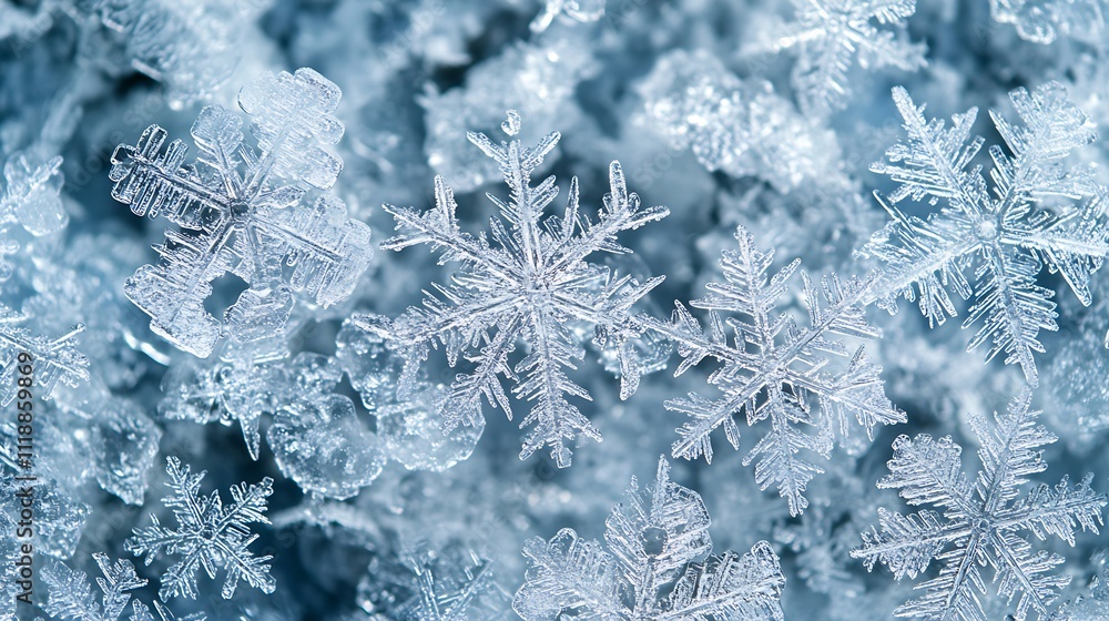 Poster delicate intricate ice crystal snowflake pattern for elegant winter backgrounds and seasonal decor :