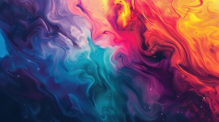 A vibrant, abstract swirl of colors creating a fluid artistic design.