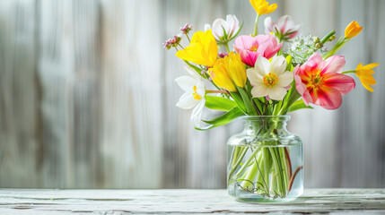 bouquet of tulips in vase