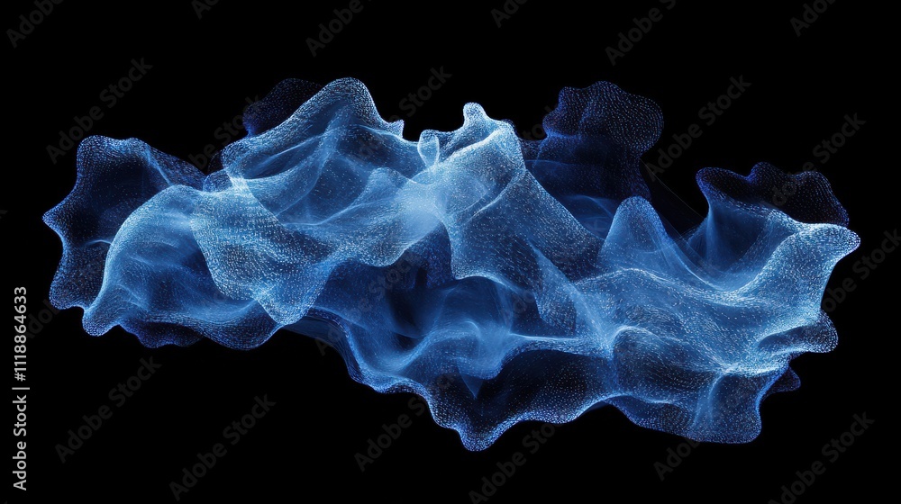 Poster Ethereal Blue Waveform with Fluid Motion and Subtle Texture