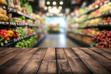 Grocery shopping experience supermarket photography indoor environment close-up view fresh produce and organized aisles