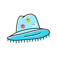 embellished hat diy fashion handmade color icon vector. embellished hat diy fashion handmade sign. isolated symbol illustration