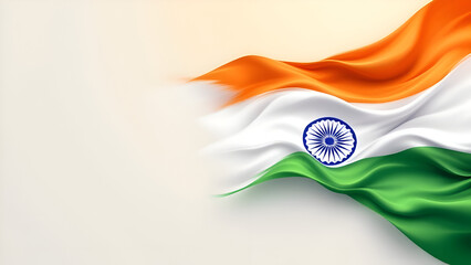 Indian tricolour flag wavey illustration, tricolour brush paint, background for Republic day of India, Independence day, 26 January and 15 August, Indian architecture.