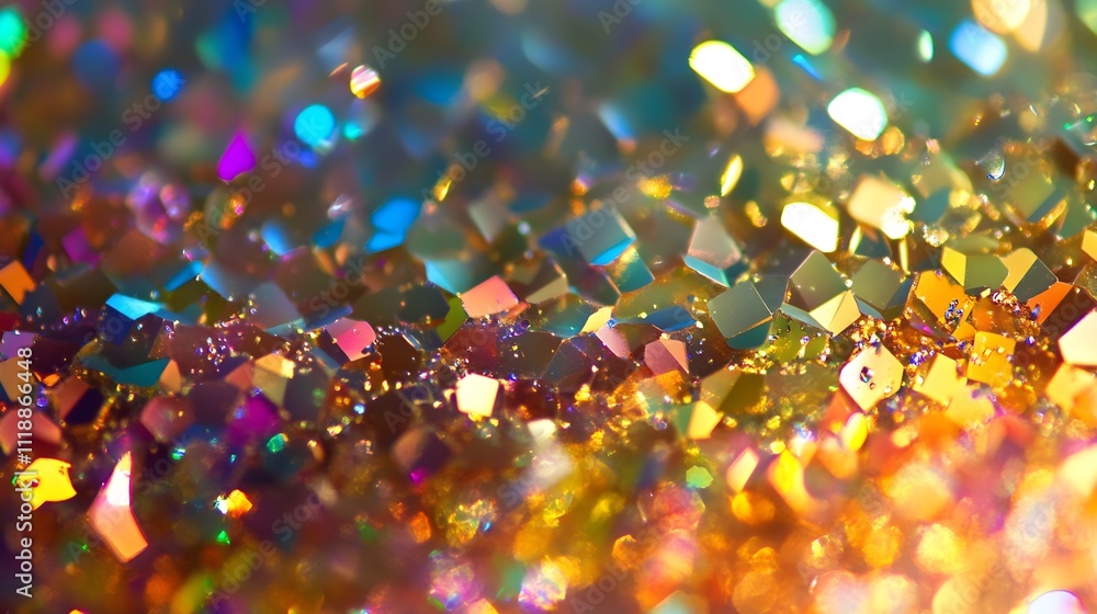 Leinwandbilder golden and multicolor shimmering glitter abstract with reflective depth : generative ai