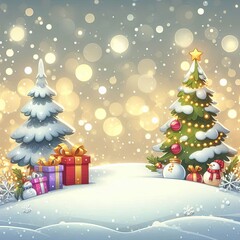 Obraz premium Illustration of shiny Christmas decorations for cards, backgrounds and design