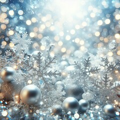 Illustration of shiny Christmas decorations for cards, backgrounds and design