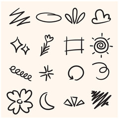 Child's Doodle Set with background cream