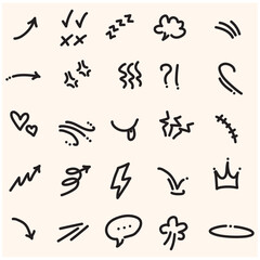 Cute cartoon expression With illustration style doodle